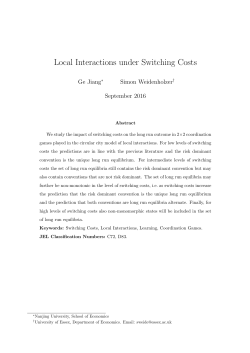 Local Interactions under Switching Costs