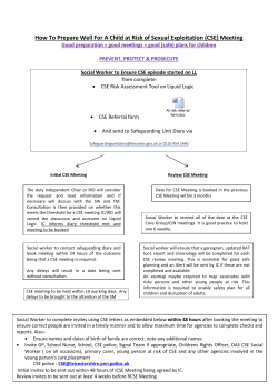 How to prepare well for a CSE Meeting