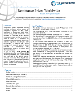 Q3 2016 - Remittance Prices Worldwide