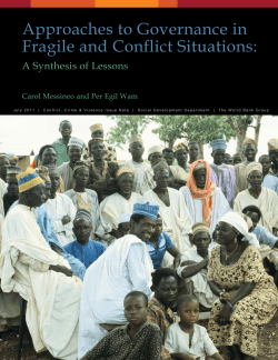 Approaches to Governance in Fragile and Conflict Situations