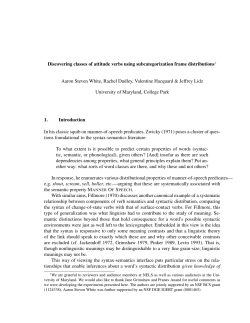 Discovering classes of attitude verbs using