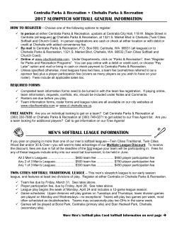 2017 slowpitch softball general information men`s