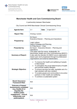 Manchester Health and Care Commissioning Strategy