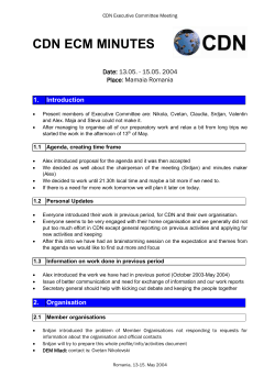 cdn ecm romania 2004 minutes - Cooperation and Development