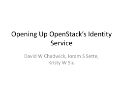 Opening Up OpenStack*s Identity Service