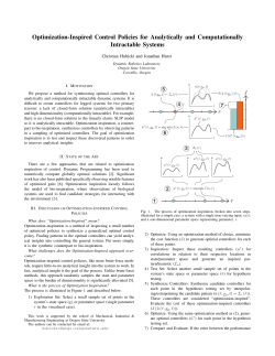 Optimization-Inspired Control Policies for Analytically and