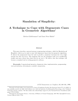 Simulation of Simplicity: A Technique to Cope with Degenerate