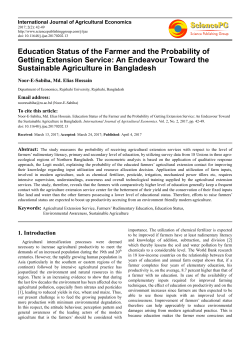Education Status of the Farmer and the Probability of Getting