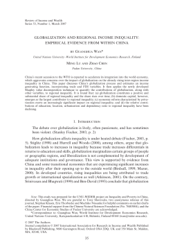 GLOBALIZATION AND REGIONAL INCOME INEQUALITY