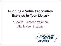 Running a Value Proposition Exercise in Your Library: "How