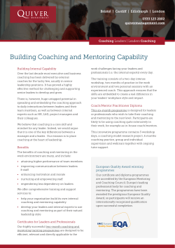 Building Coaching and Mentoring Capability