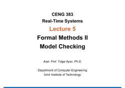 Lecture 5 Formal Methods II Model Checking