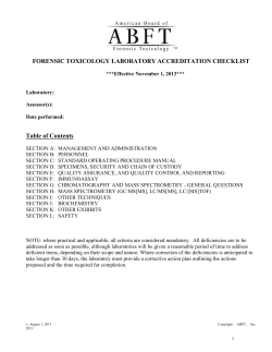 Forensic Toxicology Laboratory Accreditation Program