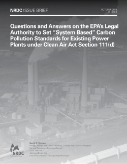 NRDC: Questions and Answers on the EPA`s Legal Authority to Set