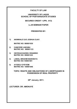 faculty of law - Secured Credit Transactions