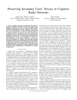 Preserving Secondary Users` Privacy in Cognitive Radio Networks