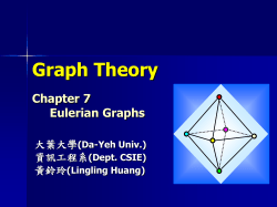 Graph Theory Chapter 7 Eulerian Graphs 大葉大學