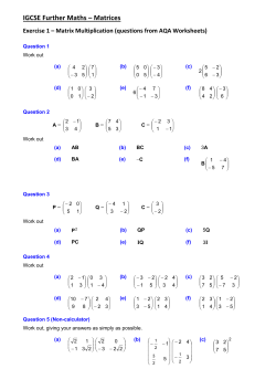 Matrix Transformations Worksheet