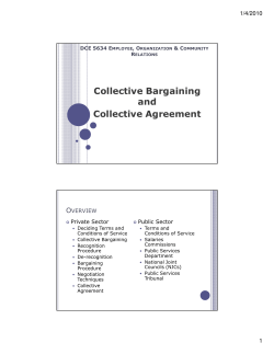 Collective Bargaining and Collective Agreement