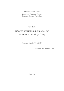 Integer programming model for automated valet parking