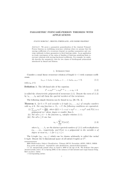 PARAMETRIC POINCAR&Eacute;-PERRON THEOREM