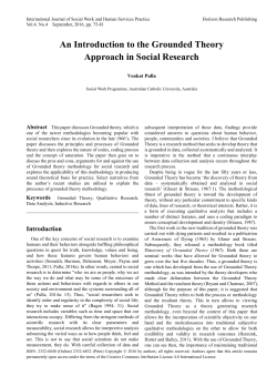 An Introduction to the Grounded Theory Approach in Social Research
