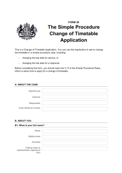 The Simple Procedure Change of Timetable Application