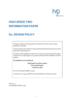 HIGH SPEED TWO INFORMATION PAPER D1: DESIGN POLICY