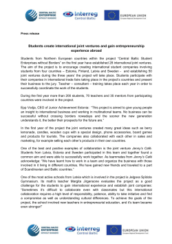 Students create international joint ventures and gain