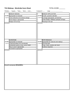 TCA Makeup - Wardrobe Score Sheet TOTAL SCORE ______