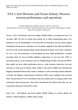 The Soil Moisture and Ocean Salinity (SMOS)