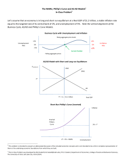 The NAIRU, Phillip`s Curve and AS-AD Models1 In