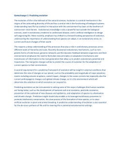 Predicting evolution The evolution of life is the