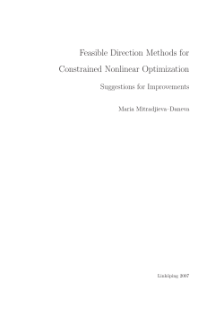 Feasible Direction Methods for Constrained Nonlinear