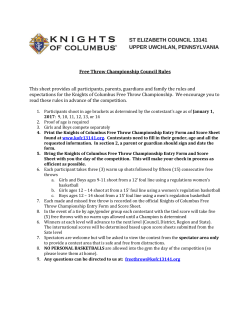 Free Throw Championship Council Rules This sheet provides all