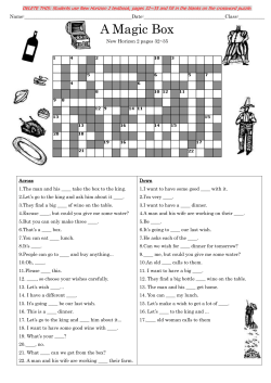 Magic Box Crossword