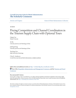 Pricing Competition and Channel Coordination in the Tourism