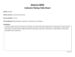 BPIE DISTRICT INDICATOR Tally Sheet