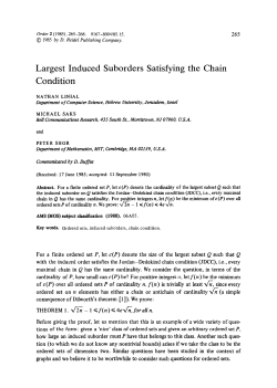 Largest induced suborders satisfying the chain condition - CS