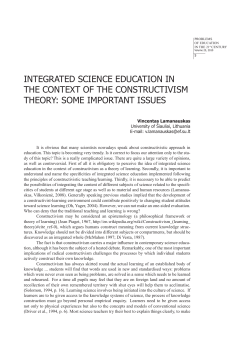 Integrated ScIence educatIon In the context of the