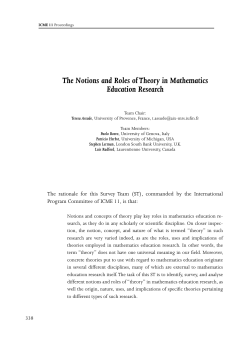 The Notions and Roles of Theory in Mathematics Education Research