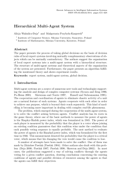 Hierarchical Multi-Agent System - Intelligent Information Systems