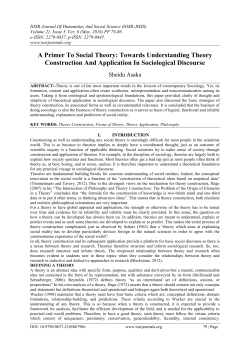 A Primer To Social Theory: Towards Understanding