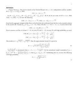 APPENDIX Proof of Theorem 3: The proof is based on the Chernoff