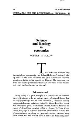 Science and ideology in economics