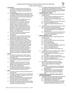 Purchase Order Terms and Conditions