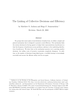 The Linking of Collective Decisions and Efficiency