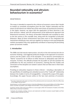 Bounded rationality and altruism: behaviourism in economics *