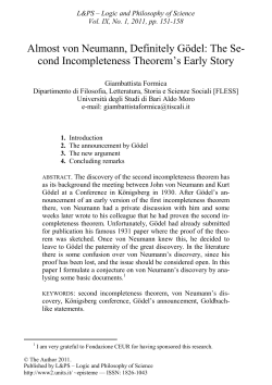 Almost von Neumann, Definitely Gödel