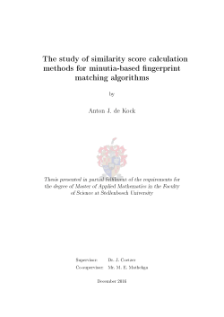 The study of similarity score calculation methods for minutia